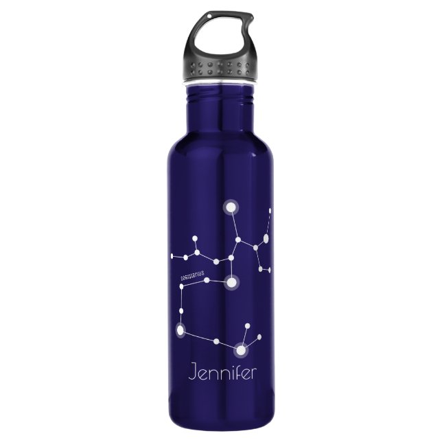 Personalized Sagittarius Zodiac Constellation 710 Ml Water Bottle (Front)