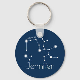 Personalized Sagittarius Zodiac Constellation Keychain