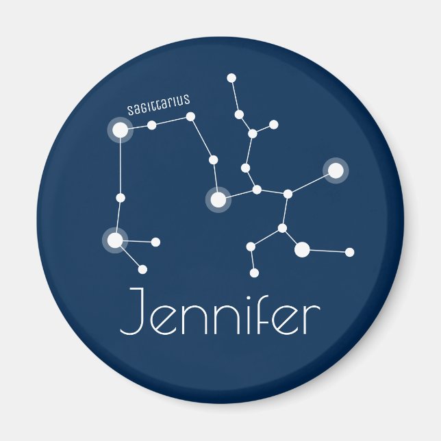 Personalized Sagittarius Zodiac Constellation Magnet (Front)