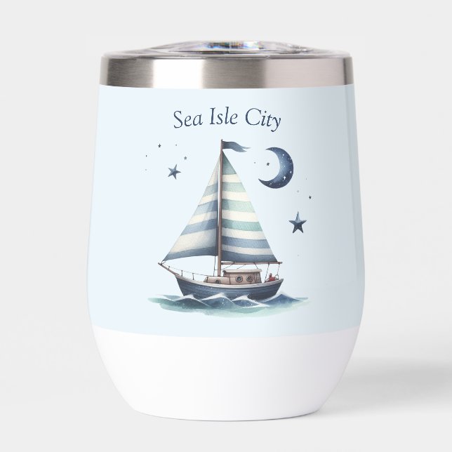 Personalized Sailboat Tumbler (Front)