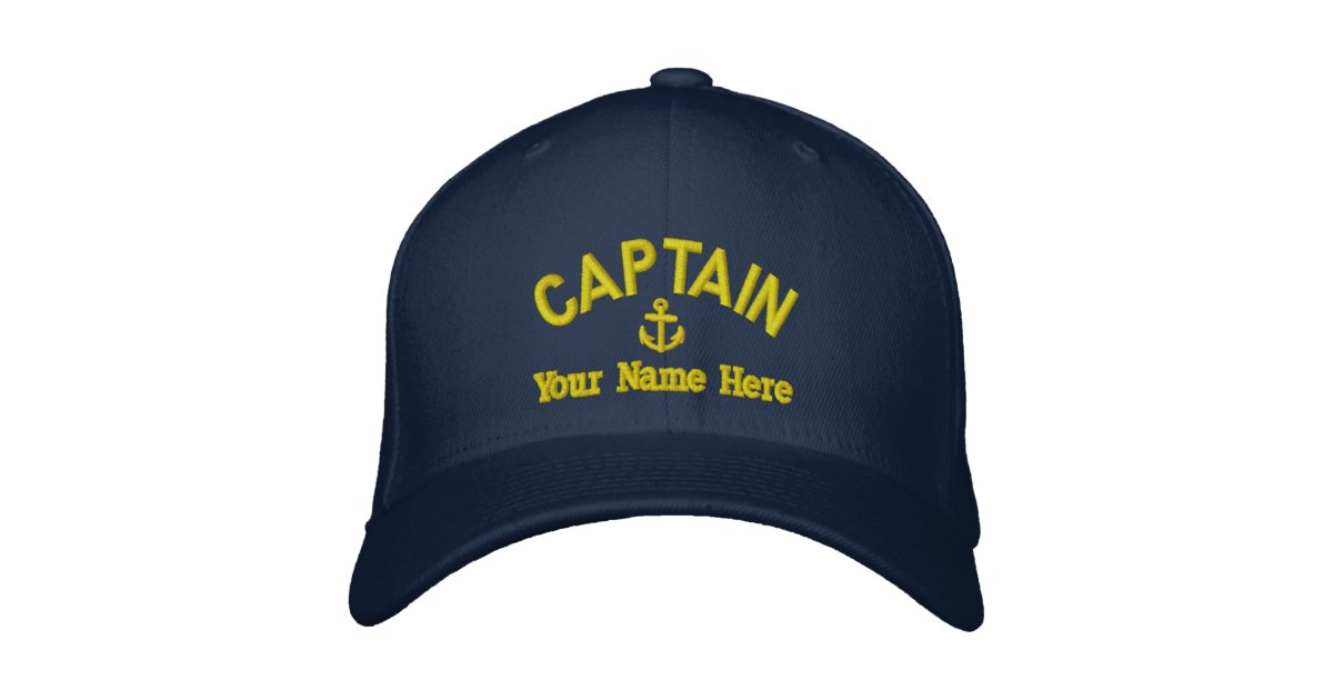 Personalized sailing captains embroidered hat Zazzle