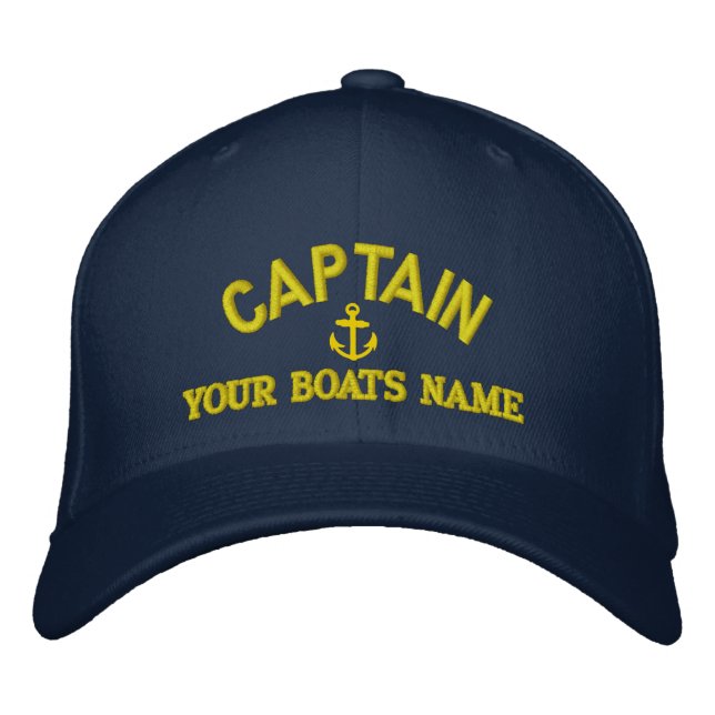 Personalized sailing captains embroidered hat (Front)