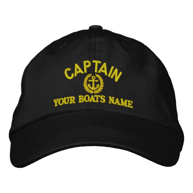Personalized sailing captains with anchor embroidered hat (Front)