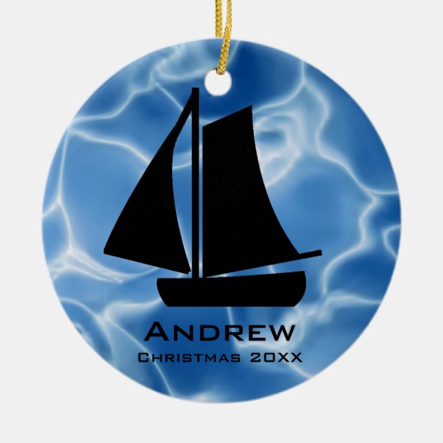 Personalized Sailing Ornament (Front)