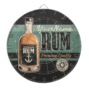 Personalized Sailor Rum Liquor Bottle Retro Sign  Dartboard