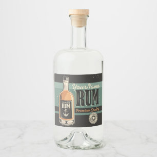 Personalized Sailor Rum Liquor Bottle Retro Sign  Label