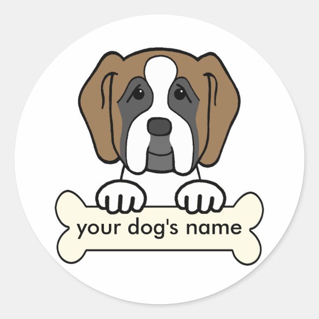 Personalized Saint Bernard Classic Round Sticker (Front)