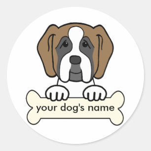 Personalized Saint Bernard Classic Round Sticker