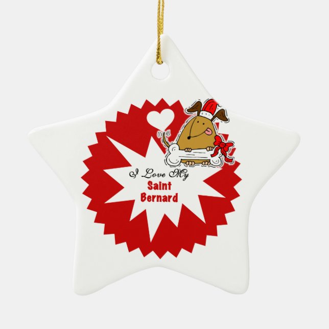 Personalized Saint Bernard  Keepsake Ornament (Front)