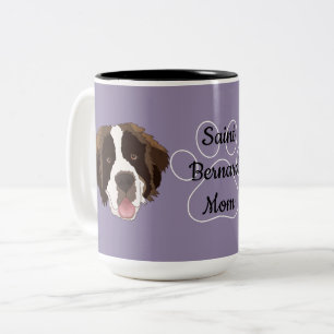 Personalized Saint Bernard Mom/ Dad  Two-Tone Coffee Mug