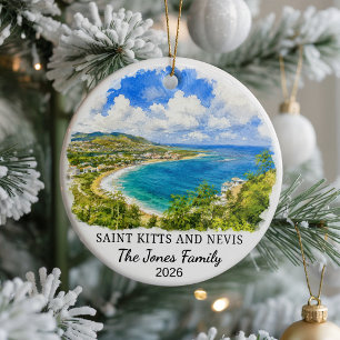 Personalized Saint Kitts and Nevis Ceramic Ornamen Ornament