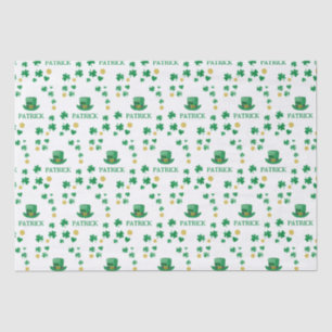 Personalized Saint Patricks Leprechaun Clover Tissue Paper