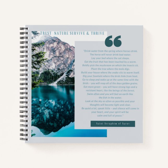 Personalized Saint Seraphim of Sarov Trust Nature Notebook (Front)