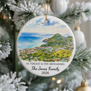 Personalized Saint Vincent and the Grenadines Cera Ceramic Ornament