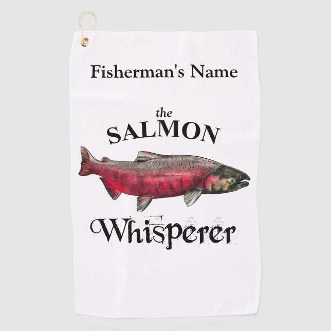 Personalized Salmon Whisperer Light Fishing Towel (Front)