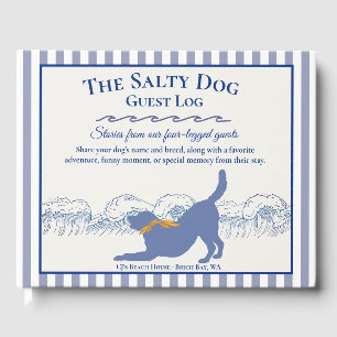 Personalized Salty Dog Beach House Guest Log Book