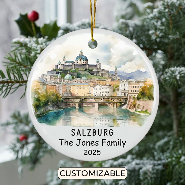 Personalized Salzburg Ornament, Austria Ceramic Ornament (Creator Uploaded)