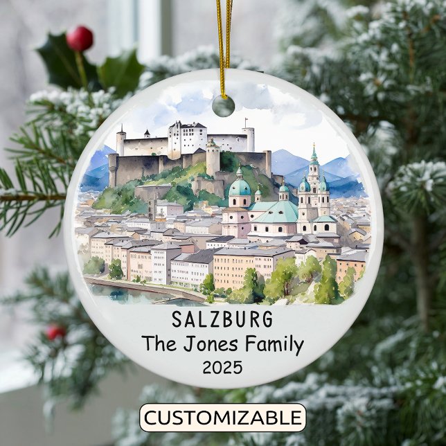Personalized Salzburg Ornament, Austria Ceramic Ornament (Creator Uploaded)