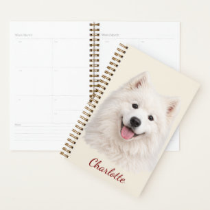 Personalized Samoyed with Custom Name Planner