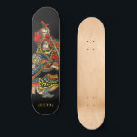 Personalized Samurai Black Skateboard<br><div class="desc">Personalized bold samurai warrior Asian art black skateboard with your name added. Lush bold colours.</div>