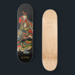 Personalized Samurai Black Skateboard<br><div class="desc">Personalized bold samurai warrior Asian art black skateboard with your name added. Lush bold colours.</div>