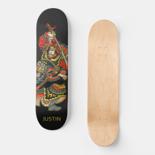 Personalized Samurai Black Skateboard