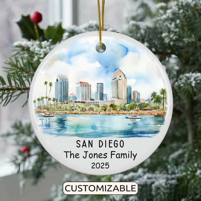 Personalized San Diego Ornament, California Ceramic Ornament (Creator Uploaded)