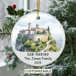 Personalized San Marino Ornament, Europe Ceramic Ornament