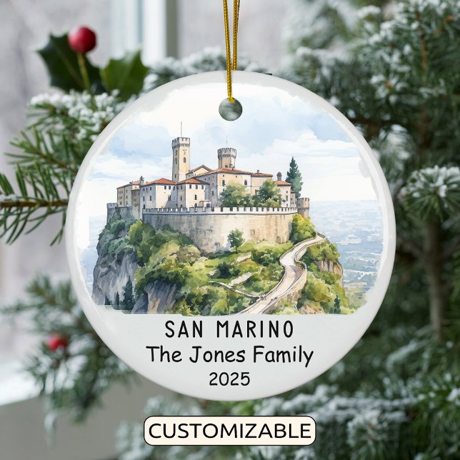 Personalized San Marino Ornament, Europe Ceramic Ornament (Creator Uploaded)