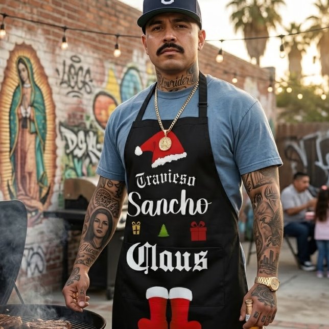 Personalized Sancho Claus Christmas Apron (Personalized Sancho Claus Christmas Apron)