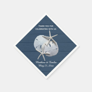 Personalized Sand Dollar Starfish Wedding Napkins