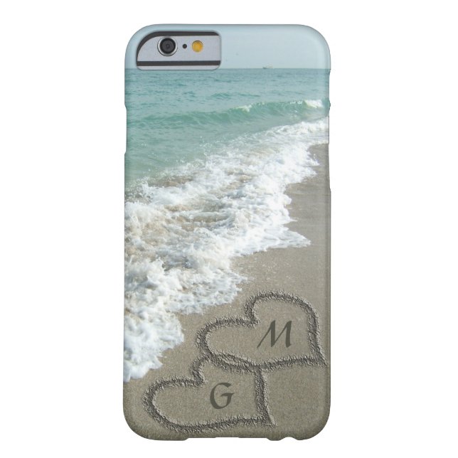 Personalized Sand Hearts on the Beach Case-Mate iPhone Case (Back)