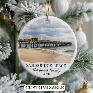 Personalized Sandbridge Beach Ornament, Custom Vir Ceramic Ornament