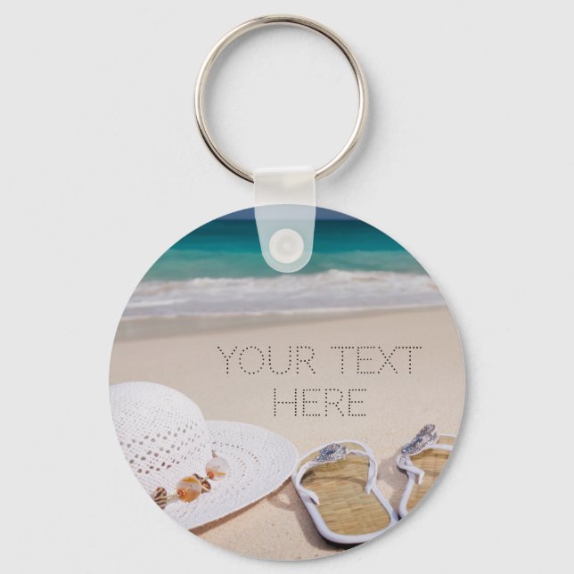 Personalized sandy beach keychain (Front)