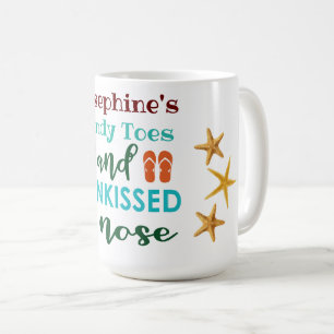Personalized Sandy Toes & Sun Kissed Nose Coffee Mug