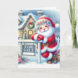 Personalized Santa as a Real Estate Agent Holiday Card