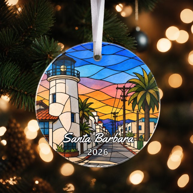 Personalized Santa Barbara Acrylic Ornament, Custo Ornament (Creator Uploaded)