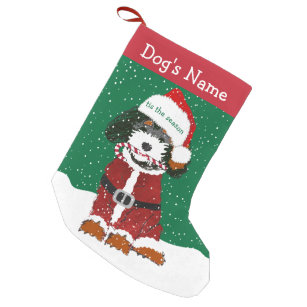 Personalized Santa  Bernedoodle  Small Christmas Stocking