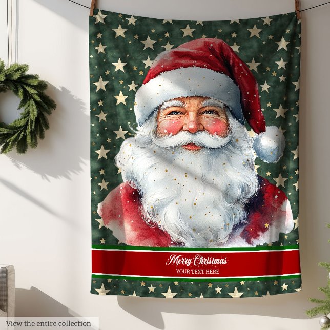 Personalized Santa Blanket with Monogram Text (Personalized Santa Blanket with Monogram Text)