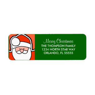 Personalized Santa Cartoon Return Address Labels