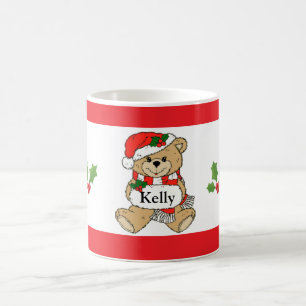 Personalized Santa Christmas Bear Coffee Mug