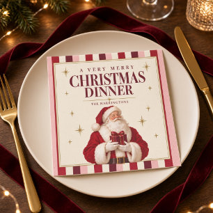 Personalized Santa Christmas Dinner Napkin