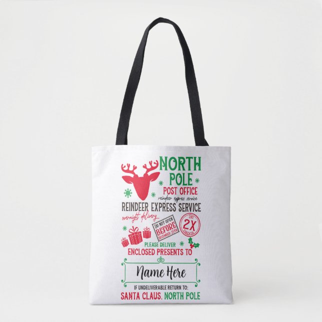 Personalized Santa Christmas Gift Bags (Front)