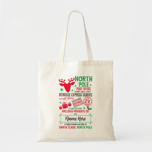 Personalized Santa Christmas Gift Bags (Front)