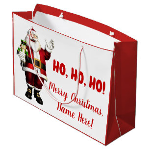 Personalized Santa Christmas Large Gift Bag