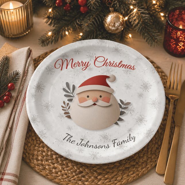 Personalized Santa Christmas Paper Plate (Creator Uploaded)