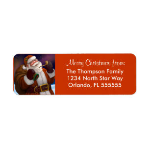 Personalized Santa Christmas Return Address Labels