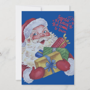 Personalized Santa Claus Christmas Card, Holiday Card