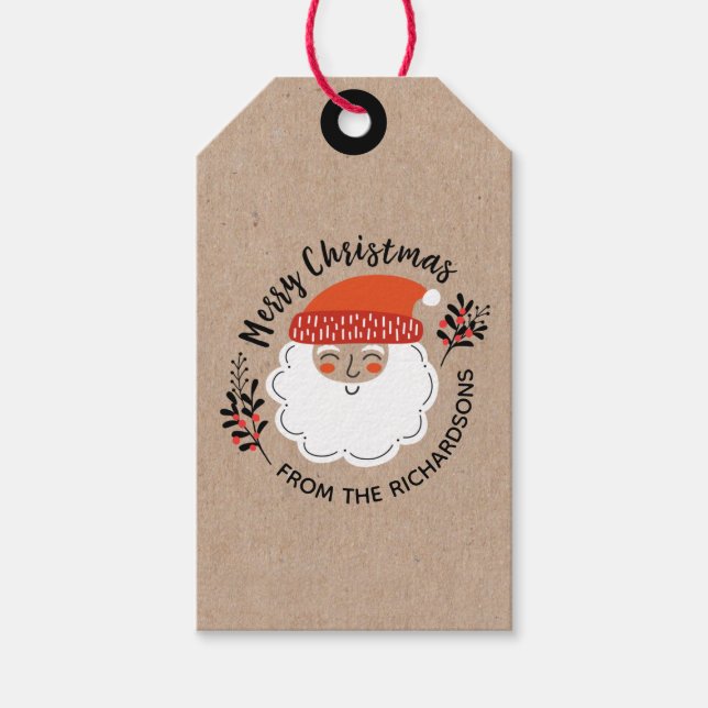 Personalized Santa Claus Christmas Gift Tags (Front)