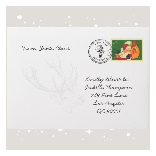 Personalized Santa Claus Envelope (Personalized Santa Claus Envelope for Kids' Letter)